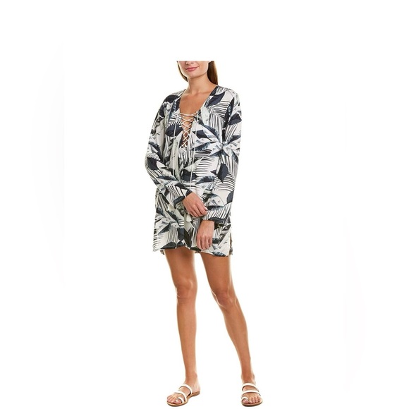 La Blanca Other - La Blanca Black and White Leaf Print Swim Cover-Up